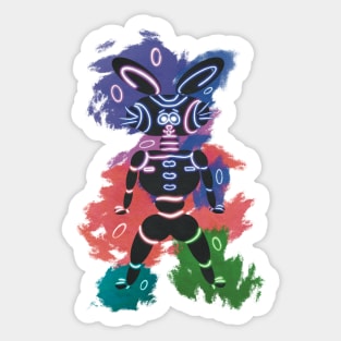 Neon robot bunny easter Sticker